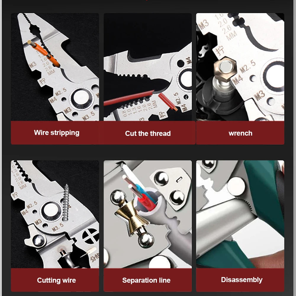 Багатофункціональні плоскогубці для зачистки проводів - мініатюра 5