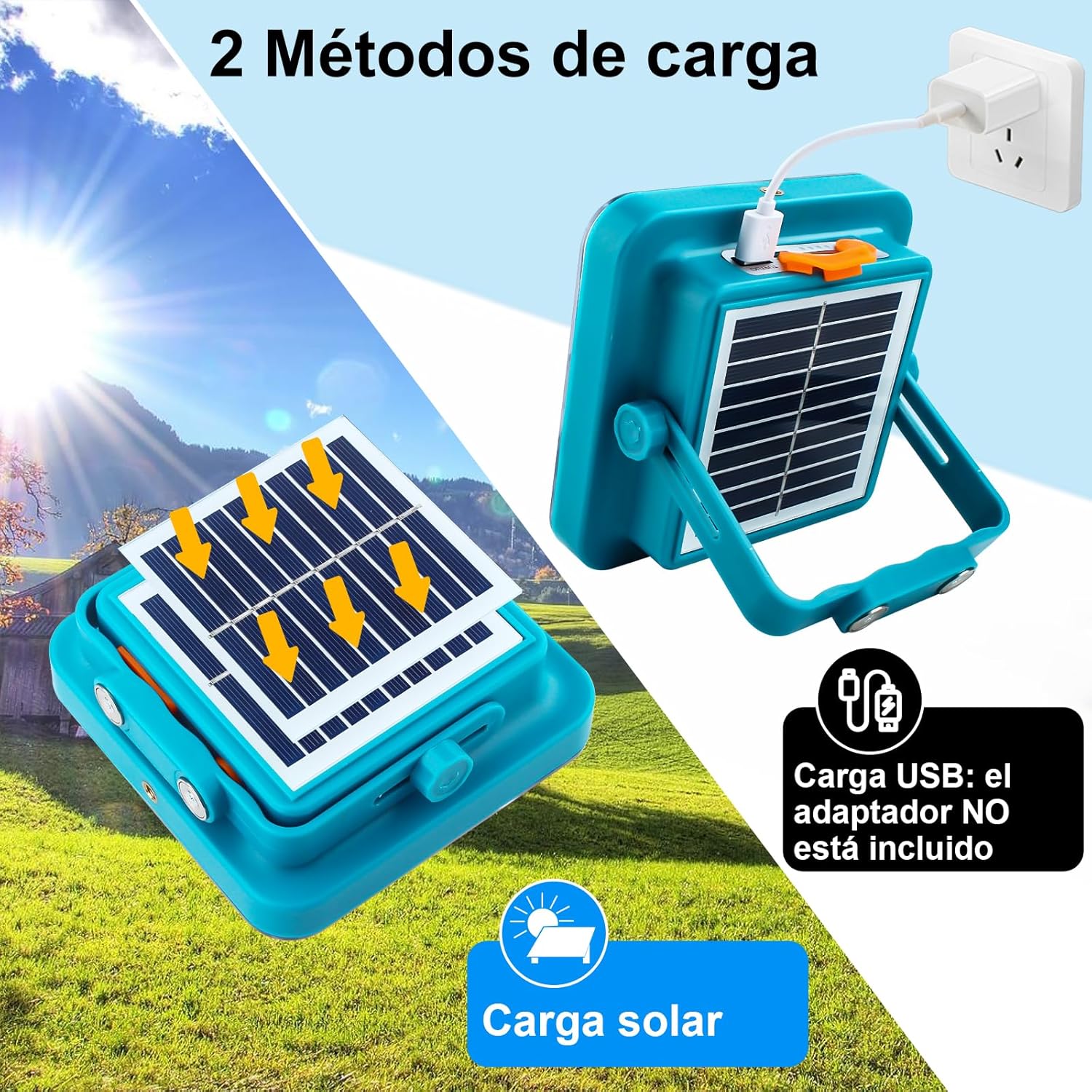 Ручний акумуляторний світлодіодний ліхтар LD-02 із сонячною панеллю та PowerBank - мініатюра 5