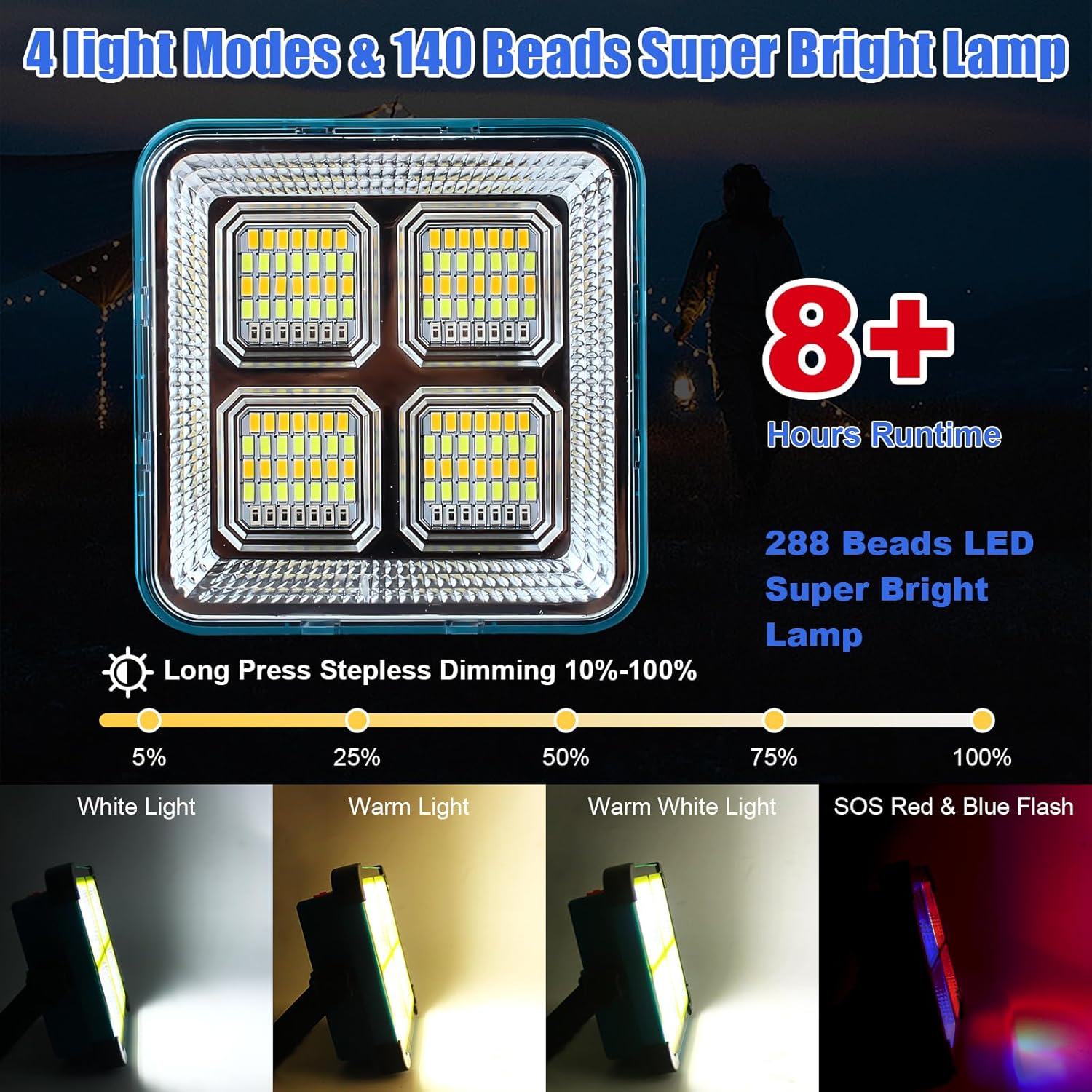 Ручний акумуляторний світлодіодний ліхтар LD-02 із сонячною панеллю та PowerBank - мініатюра 6