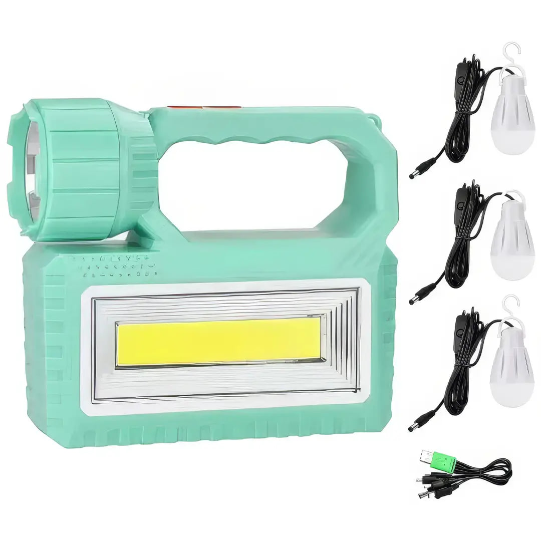 Ліхтар - сонячна зарядна станція LED OK-718S-A з лампочками Power Bank • Портативна сонячна станція з LED-ліхтарем OK-718S-A