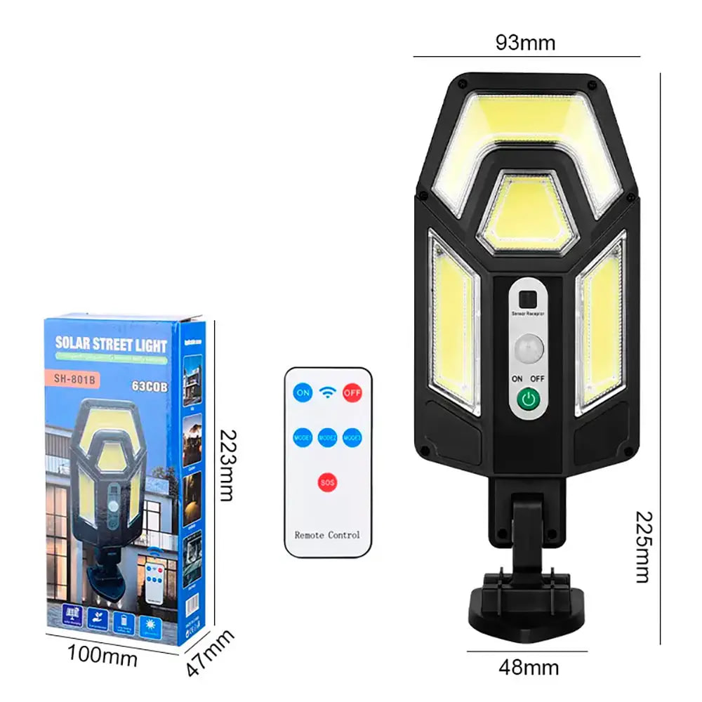 Вуличний світильник на сонячних батареях HS-801B з датчиком руху та пультом управління - мініатюра 5