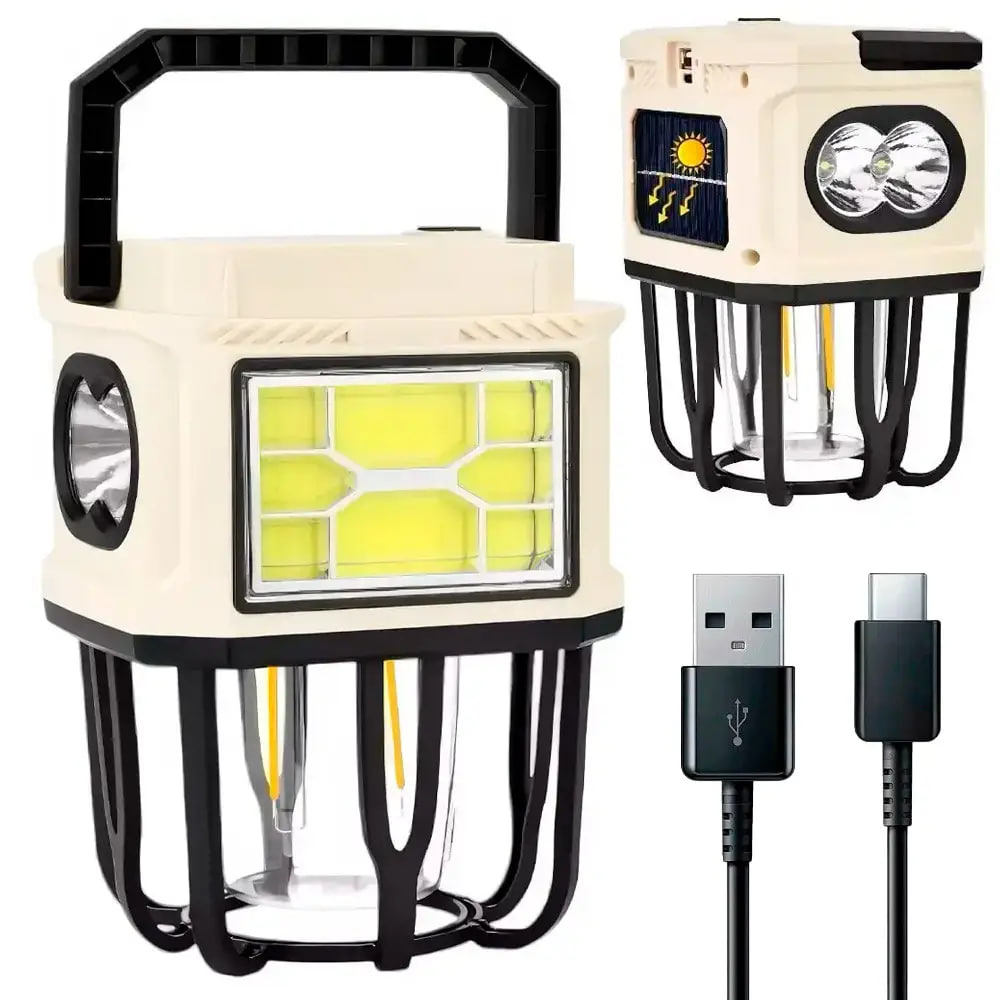 Кемпінговий акумуляторний підвісний ліхтар BL-7677B • Ліхтар BL-7677B з PowerBank та сонячною панеллю