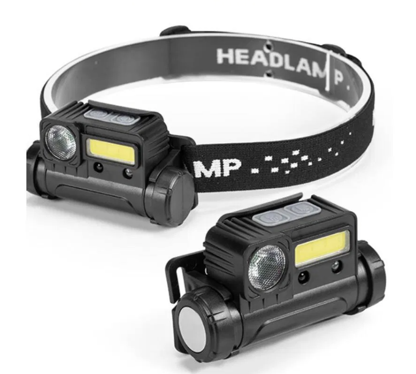 Налобний ліхтар BL-123 XPE+COB з датчиком руху • Ліхтар налобний акумуляторний BL-T123