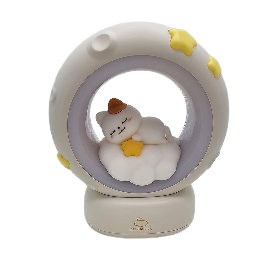 Чарівний нічник у вигляді котика з місяцем для дому ∙ Дитячий настільний нічник Котик з Місяцем - мініатюра 6