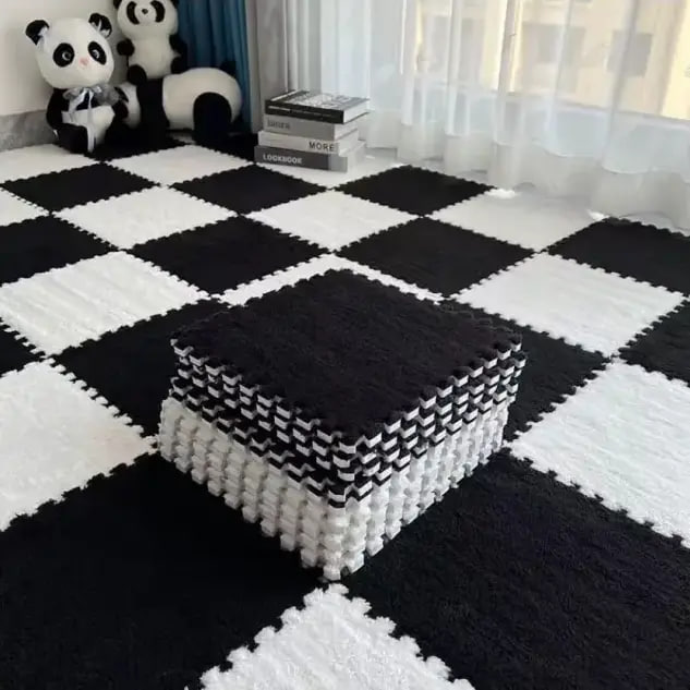 Килимок-пазл плюшевий 30×30 см для дому ∙ М’який ігровий килимок для дітей та дорослих - мініатюра 5