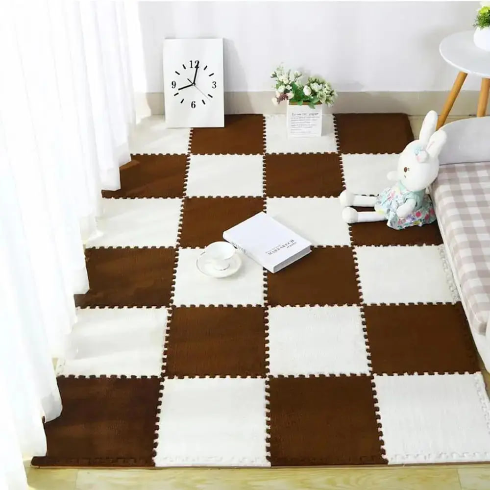 Килимок-пазл плюшевий 30×30 см для дому ∙ М’який ігровий килимок для дітей та дорослих - мініатюра 6