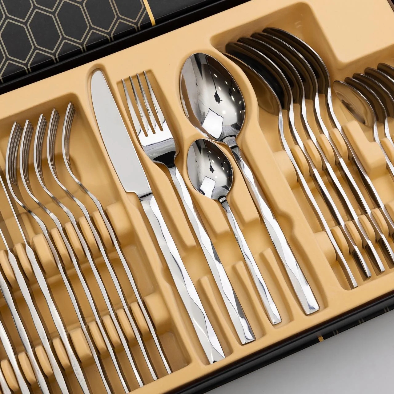 Набір столових приборів на 6 персон набір ложок виделок і ножів 24 предмети в коробці ∙ Столові прибори з нержавіючої сталі Portugal Collection - мініатюра 2