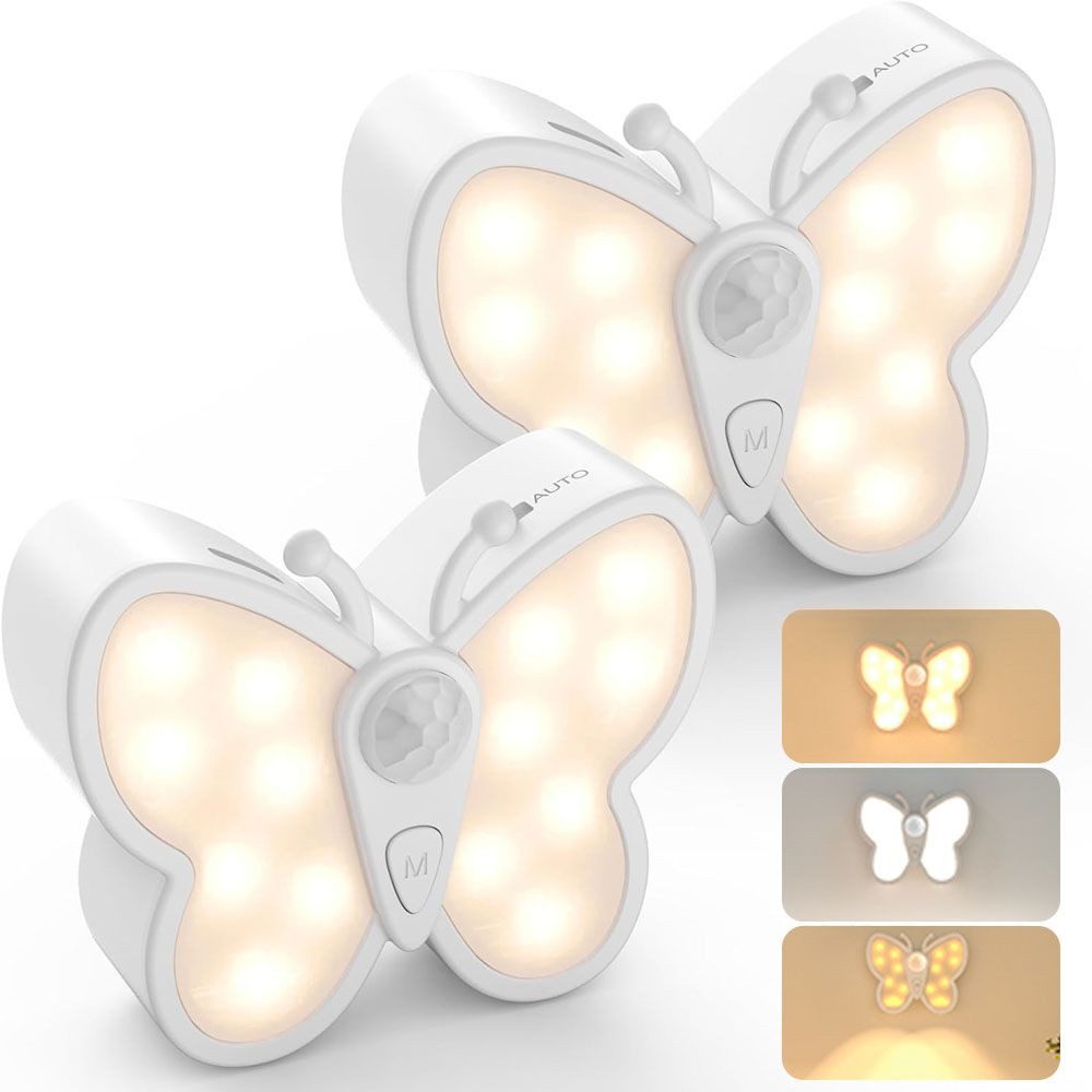 Світлодіодний нічник-бабочка з датчиком руху ∙ Перезаряджуваний нічник «Бабочка» для декору кімнати