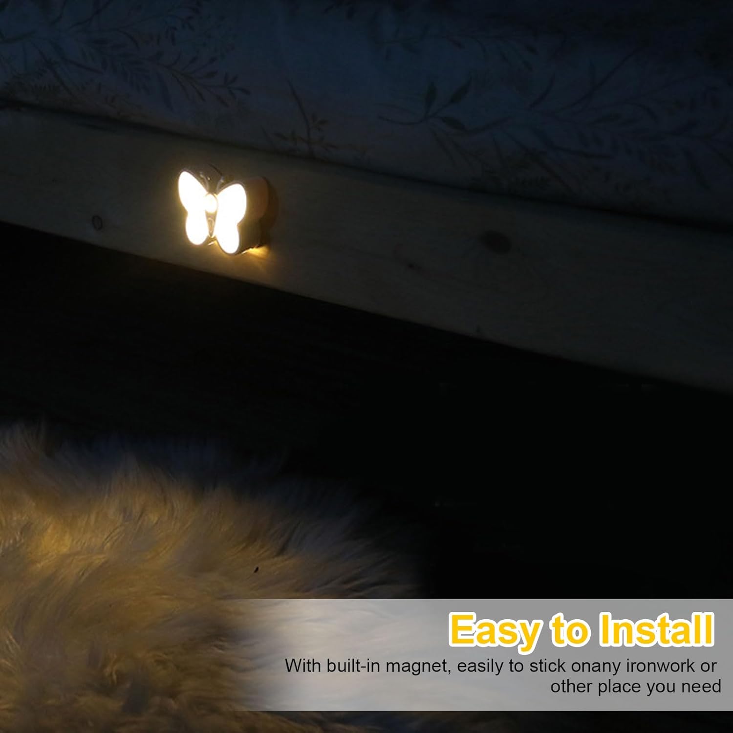 Світлодіодний нічник-бабочка з датчиком руху ∙ Перезаряджуваний нічник «Бабочка» для декору кімнати - мініатюра 3
