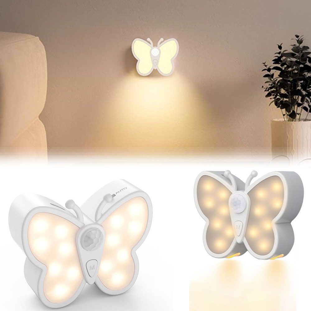 Світлодіодний нічник-бабочка з датчиком руху ∙ Перезаряджуваний нічник «Бабочка» для декору кімнати - мініатюра 8