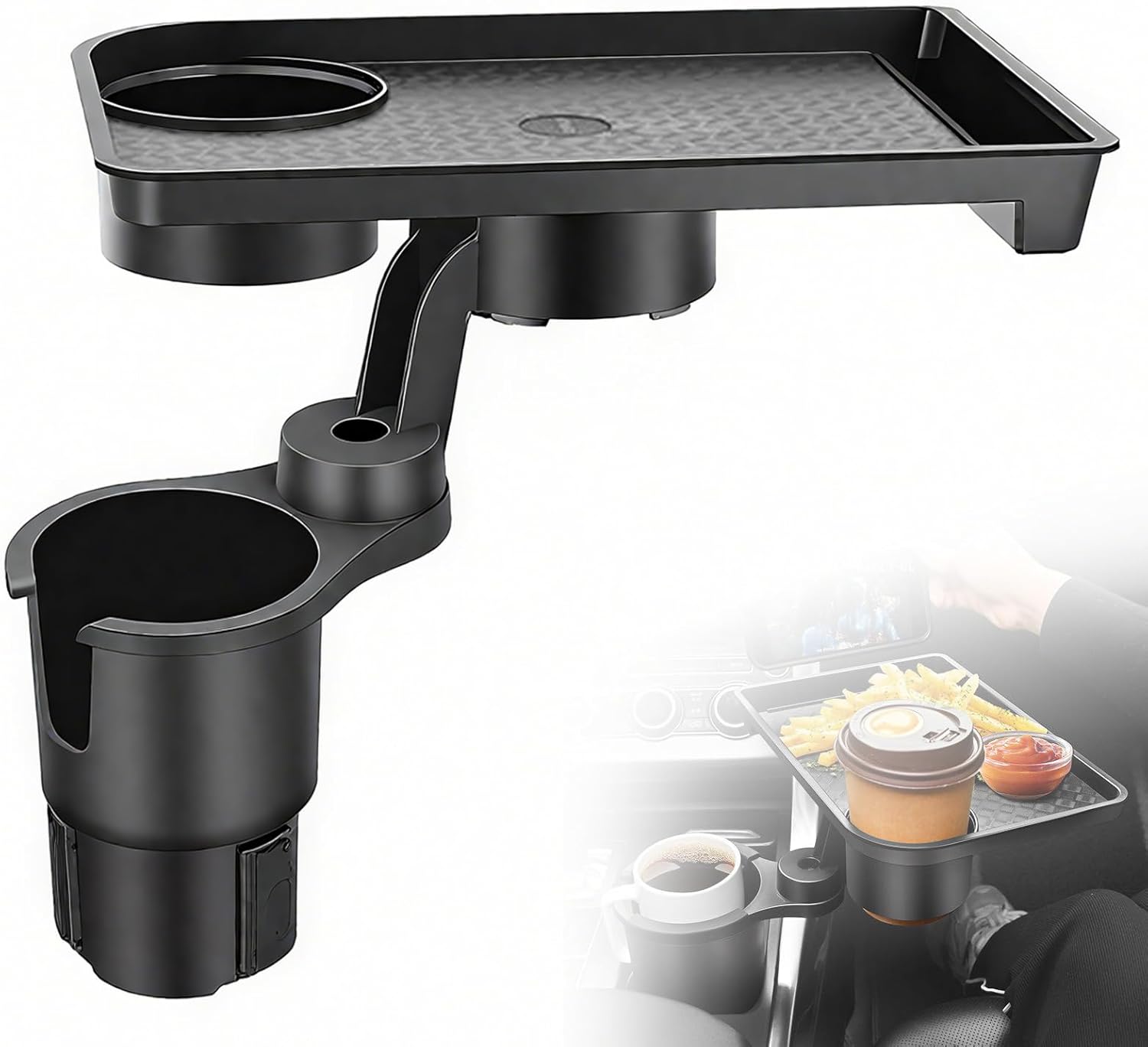 Універсальний автомобільний підстаканник для їжі ∙ Піднос з подвійним підстаканником
