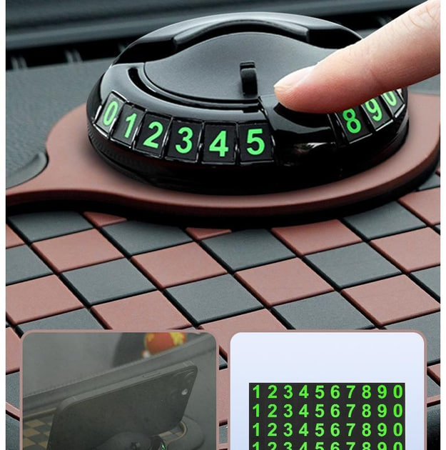 Багатофункціональний автомобільний нековзний килимок 5238 3в1 ∙ Тримач для телефону парковочна табличка та нековзний килимок 5238 - мініатюра 5