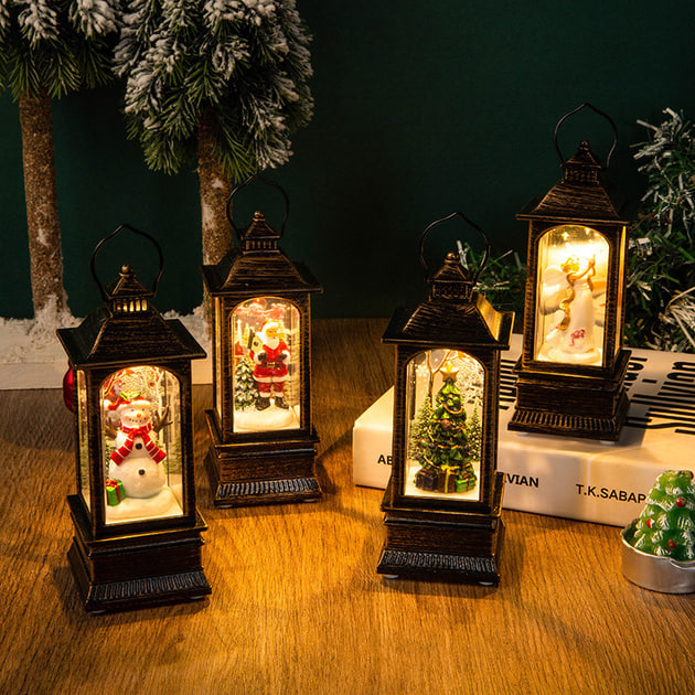Новорічний Фонарь 9,2×9,2×22,5 см з підсвіткою та музикою Різдвяний вогник HC-D002 ∙ Фонарь новорічний Різдвяний вогник для дому - мініатюра 2