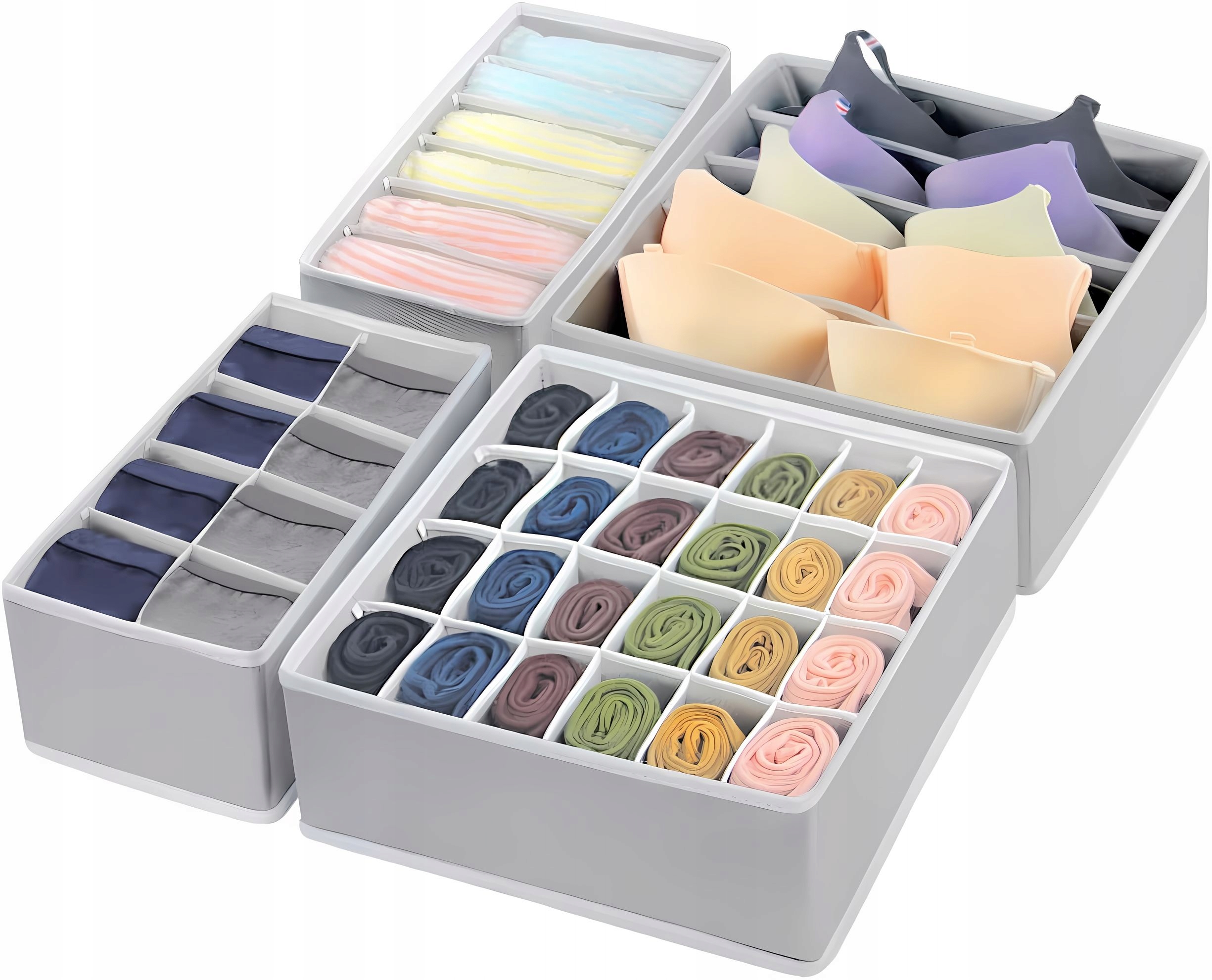 Органайзер для речей 4 ШТ 32х32х10 см XL-1090 ∙ Набір органайзерів для ящиків та шаф XL-1090