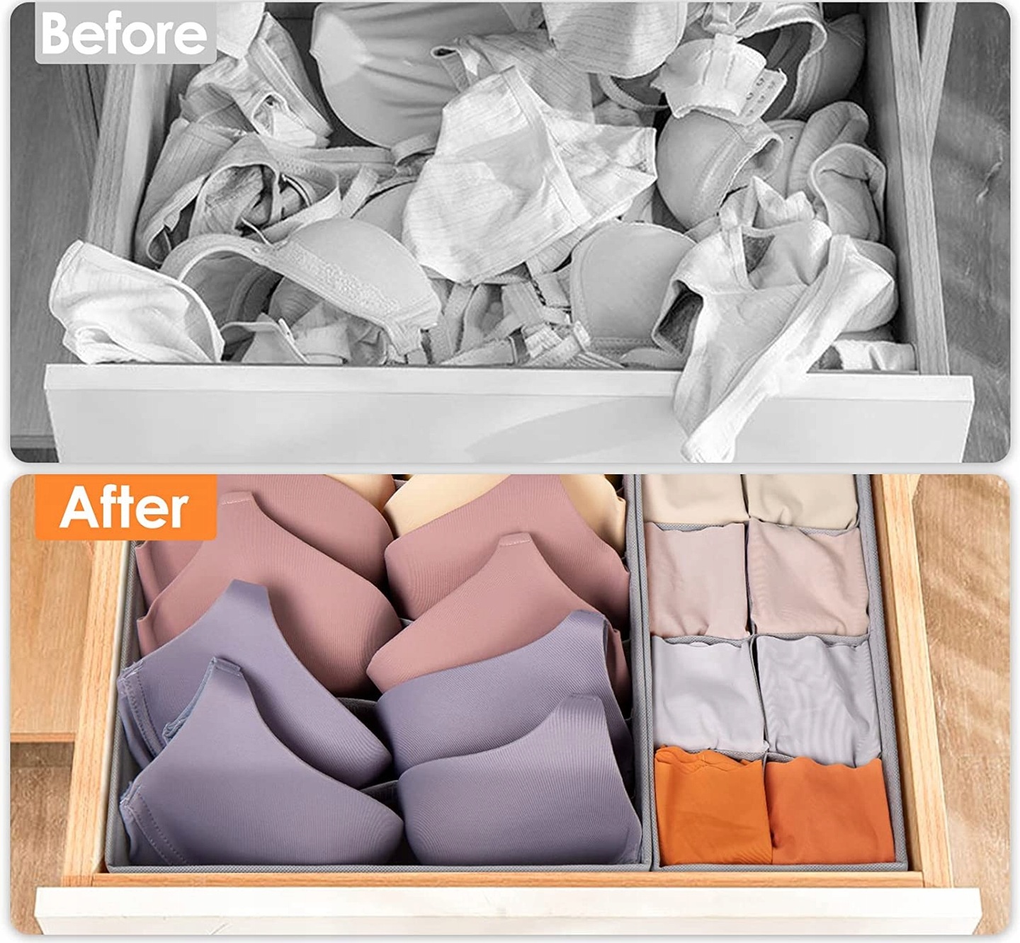 Органайзер для речей 4 ШТ 32х32х10 см XL-1090 ∙ Набір органайзерів для ящиків та шаф XL-1090 - мініатюра 2