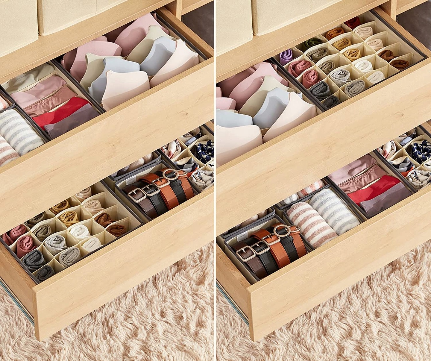 Органайзер для речей 4 ШТ 32х32х10 см XL-1090 ∙ Набір органайзерів для ящиків та шаф XL-1090 - мініатюра 8