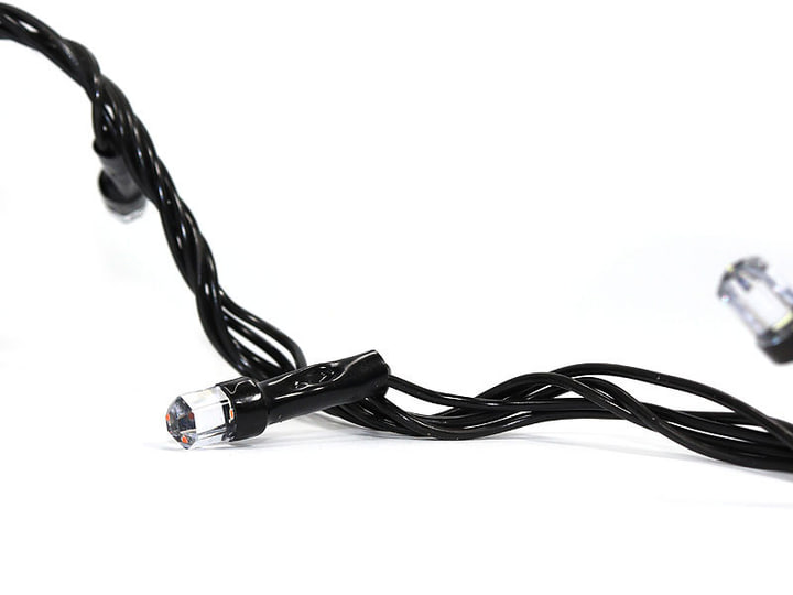 Гірлянда чорний провід лампа Рубінка велика 200LED ∙ Прозора кругла гірлянда 200LED - мініатюра 4