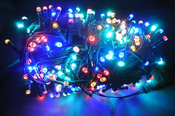 Гірлянда нитка 300led warm 100-10 led флеш на чорному дроті ∙ Провід гірлянда кульки 300 led - мініатюра 6