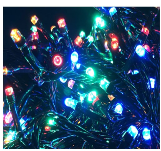 Гірлянда нитка 300led warm 100-10 led флеш на чорному дроті ∙ Провід гірлянда кульки 300 led - мініатюра 7