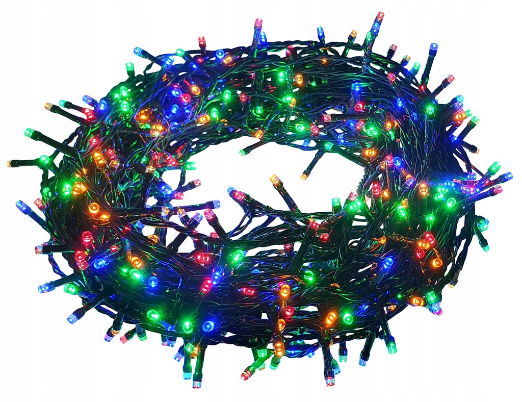 Гірлянда нитка 300led warm 100-10 led флеш на чорному дроті ∙ Провід гірлянда кульки 300 led - мініатюра 8