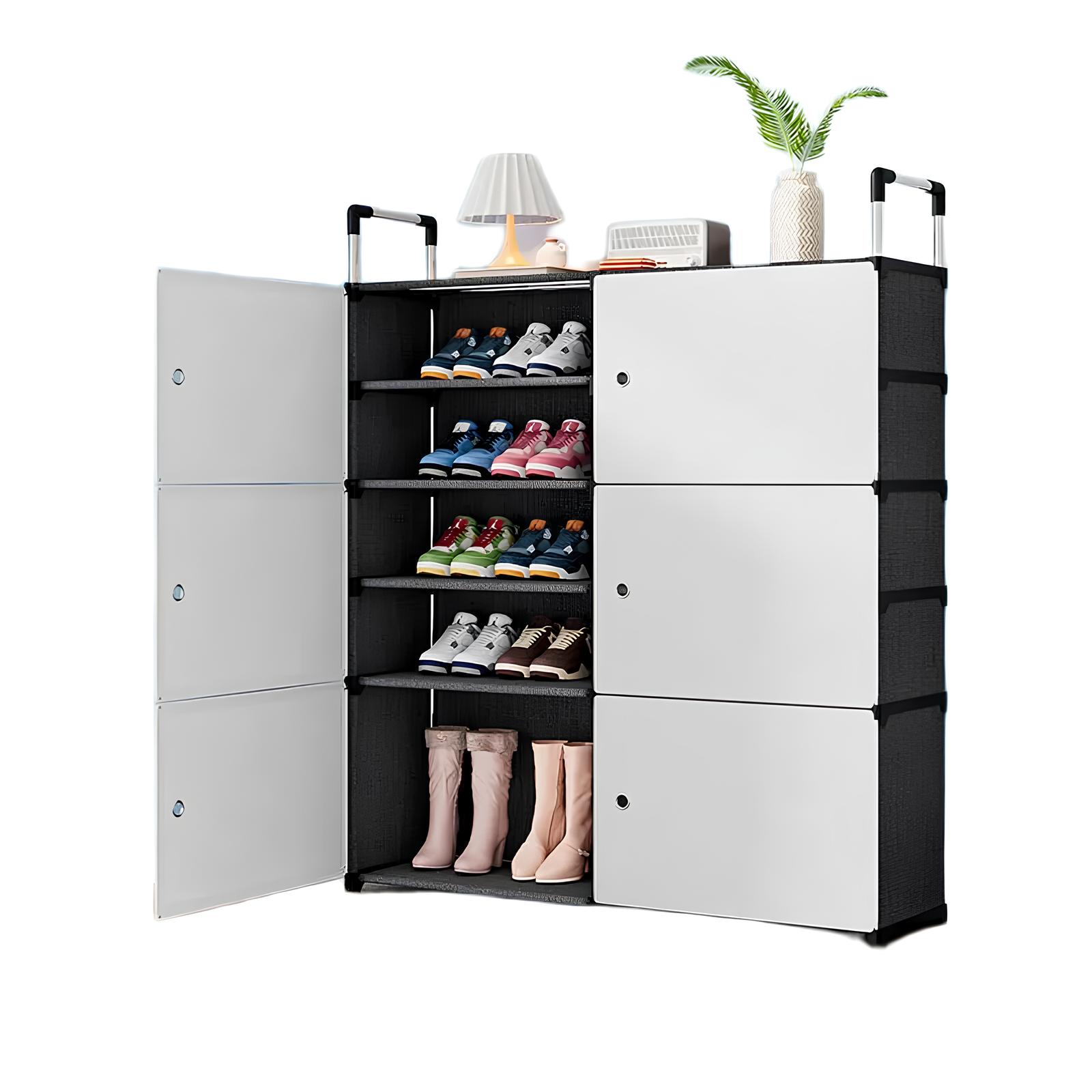 Закритий стелаж для взуття BXG-006 — елегантне рішення для вашого дому ∙ Складна полиця для взуття закритий стелаж 81×29×110 LY-1046