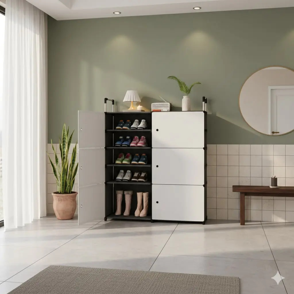 Закритий стелаж для взуття BXG-006 — елегантне рішення для вашого дому ∙ Складна полиця для взуття закритий стелаж 81×29×110 LY-1046 - мініатюра 3