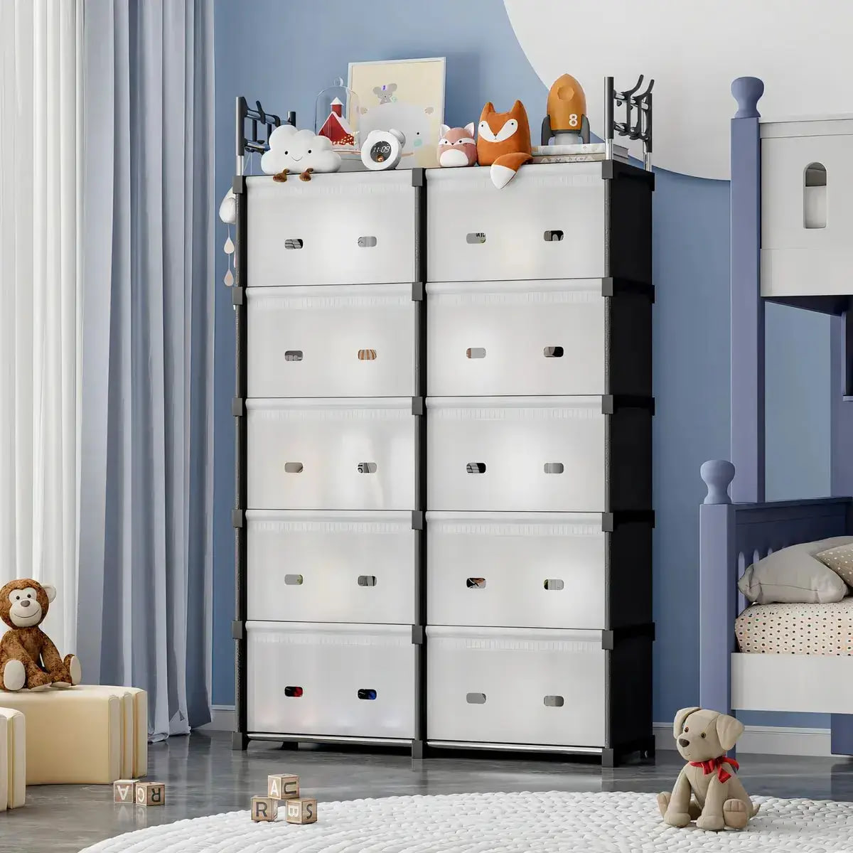 Полиця для взуття з металевим каркасом LY-1048 ∙ Складний стелаж для взуття в тамбур LY-1048 із закритими полицями - мініатюра 6