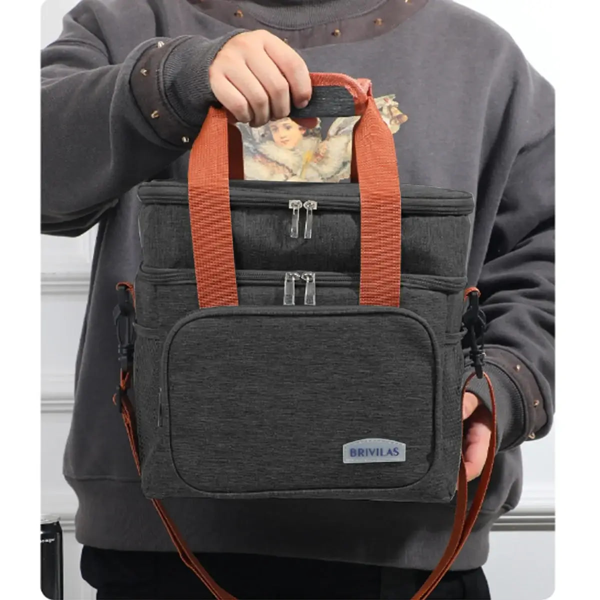 Термосумка сумка холодильник LY-943 для кемпінгу та роботи з ручкою через плече ∙ Сумка-холодильник з одним відсіком LY-943 - мініатюра 10