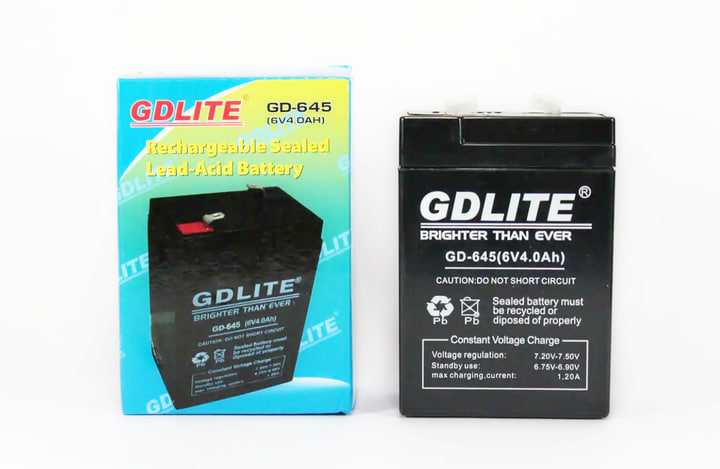 Свинцево-кислотний акумулятор GDLITE GD-645 для універсального застосування ∙ Акумулятор 6V/4Ah GDLITE GD-645 - мініатюра 3