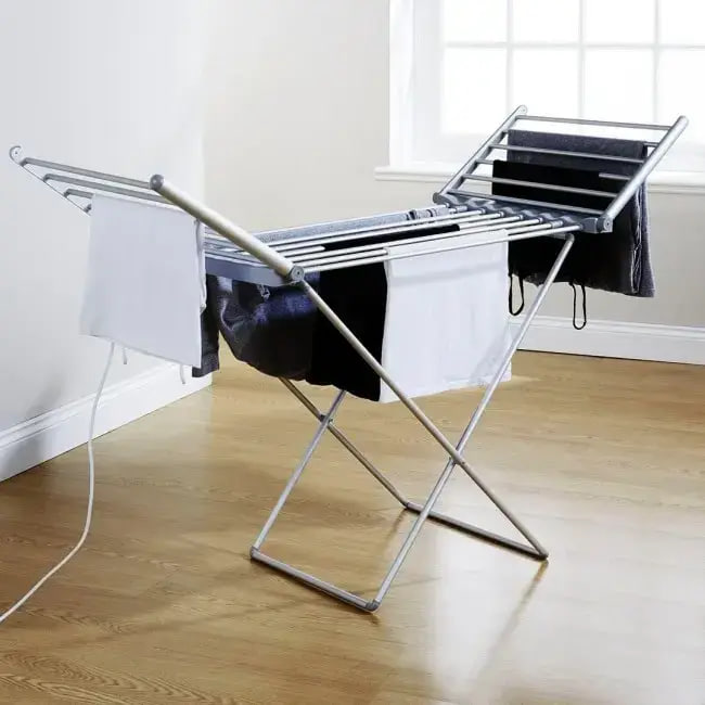 Електрична сушарка для білизни підлогова розкладна 230 Вт ∙ Сушарка для одягу з підігрівом складна алюмінієва - мініатюра 2