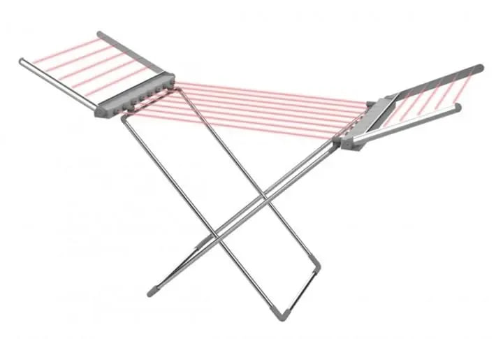 Електрична сушарка для білизни підлогова розкладна 230 Вт ∙ Сушарка для одягу з підігрівом складна алюмінієва - мініатюра 3