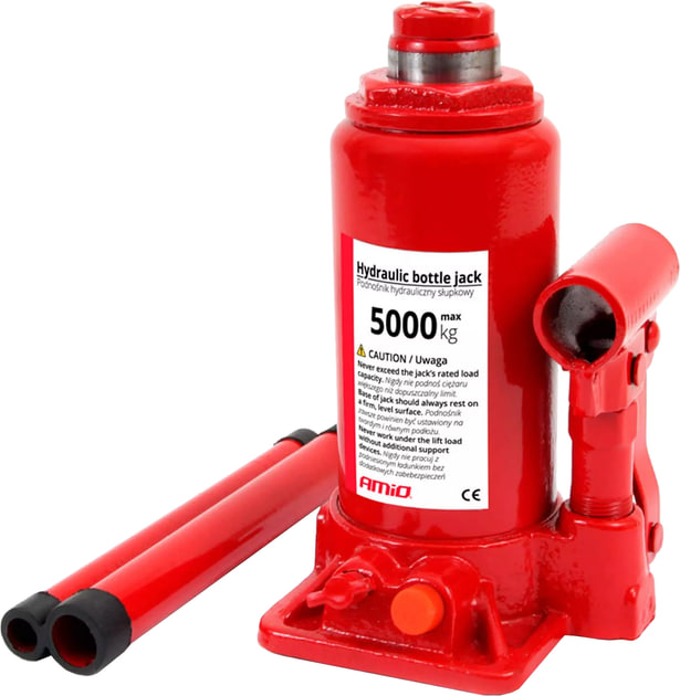 Домкрат 5т автомобільний для СТО та майстерень ∙ Гідравлічний домкрат пляшкового типу 5т