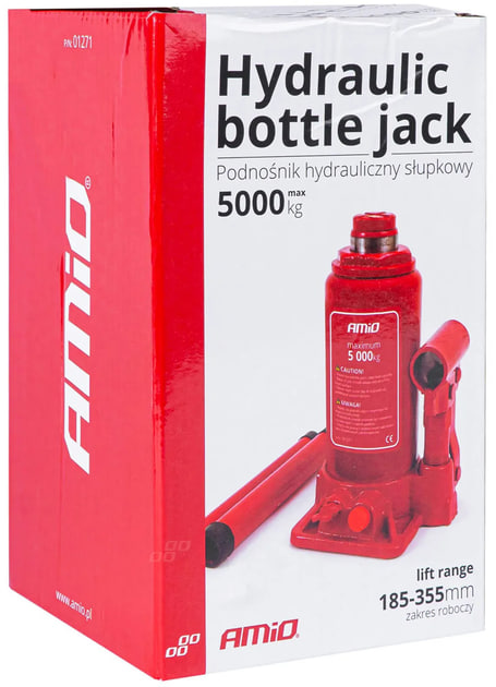 Домкрат 5т автомобільний для СТО та майстерень ∙ Гідравлічний домкрат пляшкового типу 5т - мініатюра 5