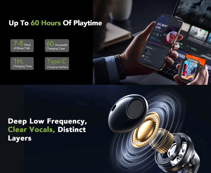 Навушники HTC NE20 AI з функцією перекладу в режимі реального часу ∙ Бездротові інтелектуальні навушники HTC NE20 AI - мініатюра 5