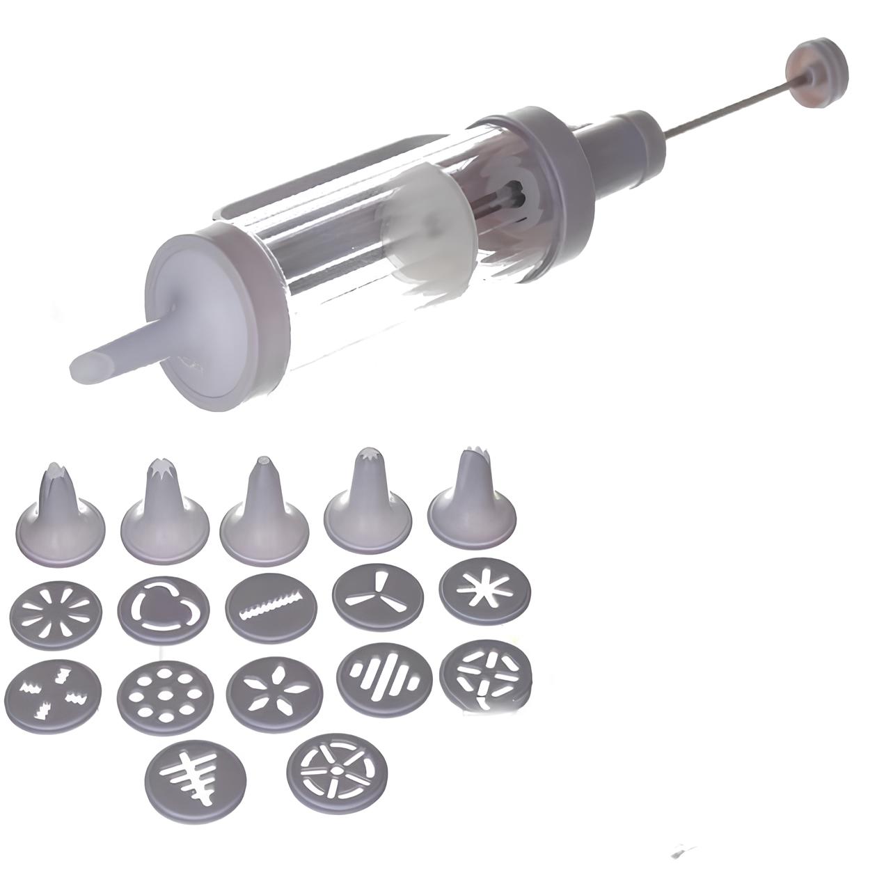 Шприц для печива та насадки для декорування Cookie Press and Cake Decorator Set ∙ Кондитерський шприц-прес із насадками для печива та крему Cake Decorator Set - мініатюра 2