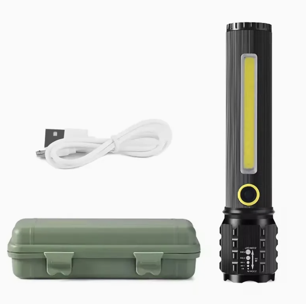 Ручний ліхтар із боковим підсвічуванням BL C63 COB+USB Charge ∙ Ліхтарик ручний BL-C63 COB із USB-зарядкою - мініатюра 2