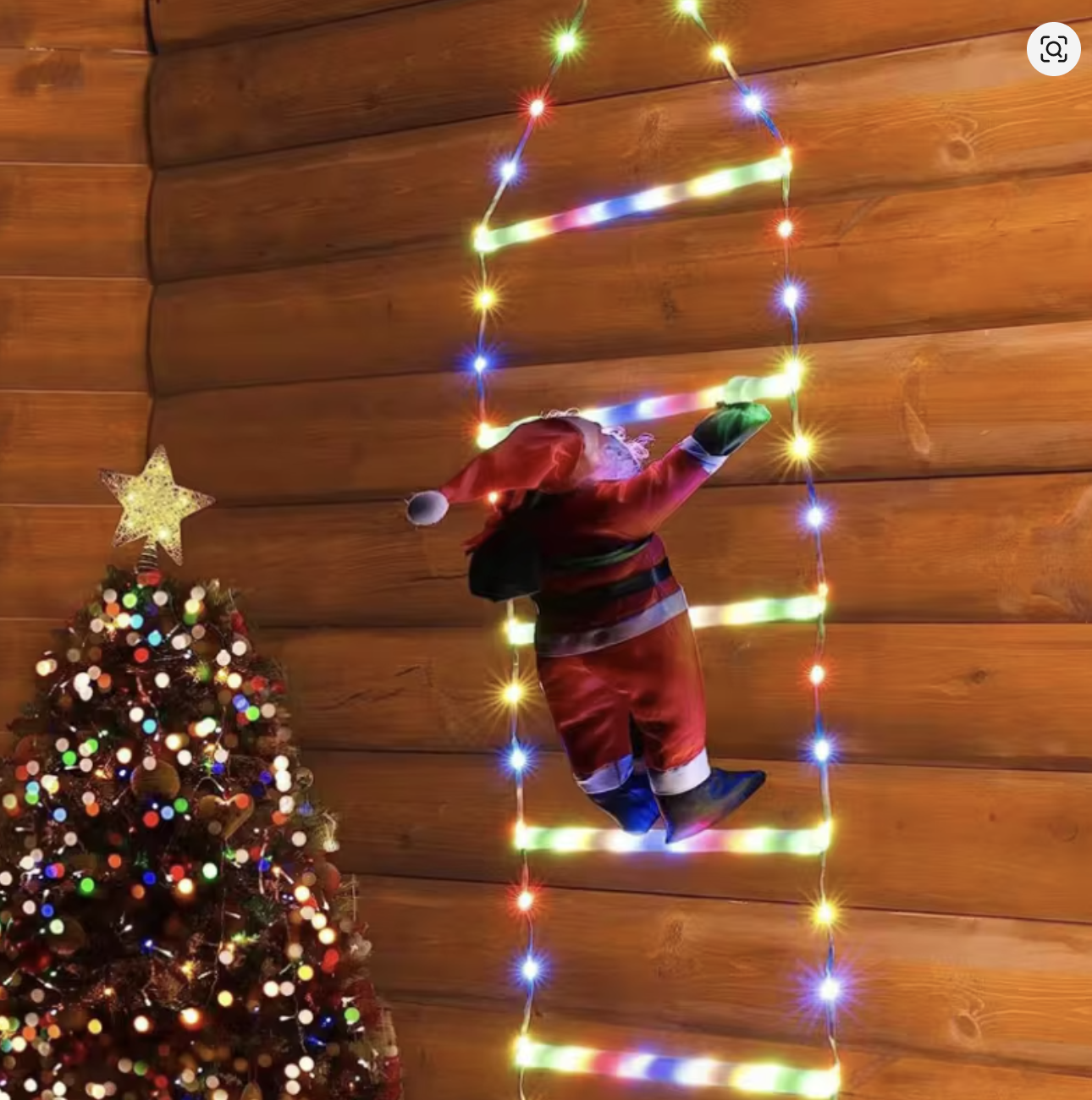 Світлодіодна новорічна гірлянда Санта Клаус на сходах XL-71-2 ∙ Санта Клаус ДЕКОР гірлянда 1m mix XL-71-2 - мініатюра 3