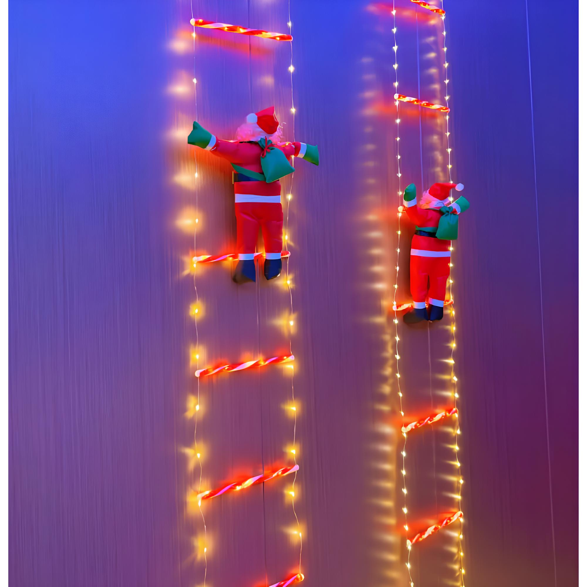 Світлодіодна новорічна гірлянда Санта Клаус на сходах XL-71-2 ∙ Санта Клаус ДЕКОР гірлянда 1m mix XL-71-2 - мініатюра 4