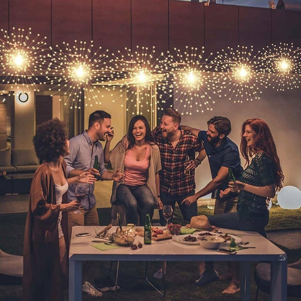 Гірлянда новорічна Феєрверк мідний дріт штора XL-81-20 ∙ Світлова гірлянда-феєрверк 3×0.3 м XL-81-20 - мініатюра 6