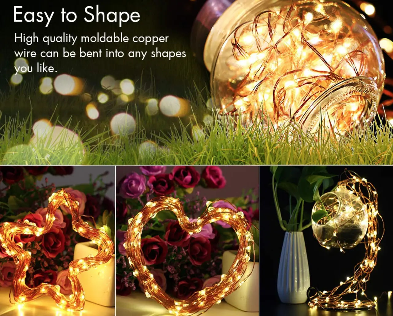 Світлодіодна гірлянда Роса USB 2 метри з пультом дистанційного управління ∙ Гірлянда мідна проволока 200LED 2M USB XL-76-20 - мініатюра 4