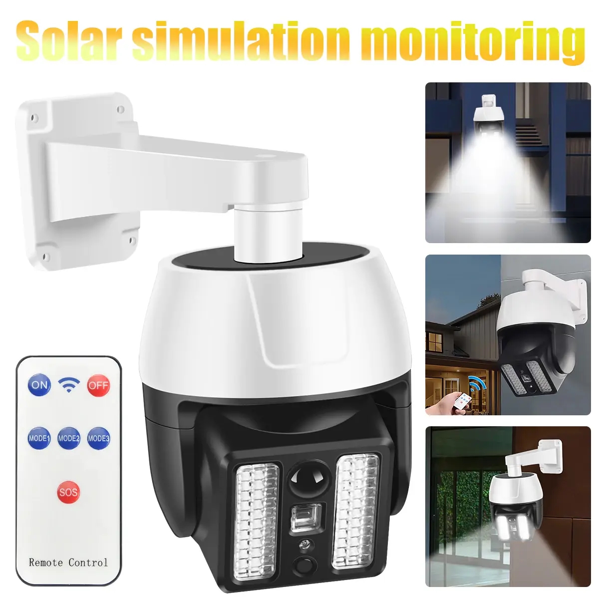 Уличний світлодіодний ліхтар муляж камери HW-5118-1 44 SMD з реакцією на рух ∙ Камера-обманка HW-5118-1 з лампою та реакцією на рух - мініатюра 6