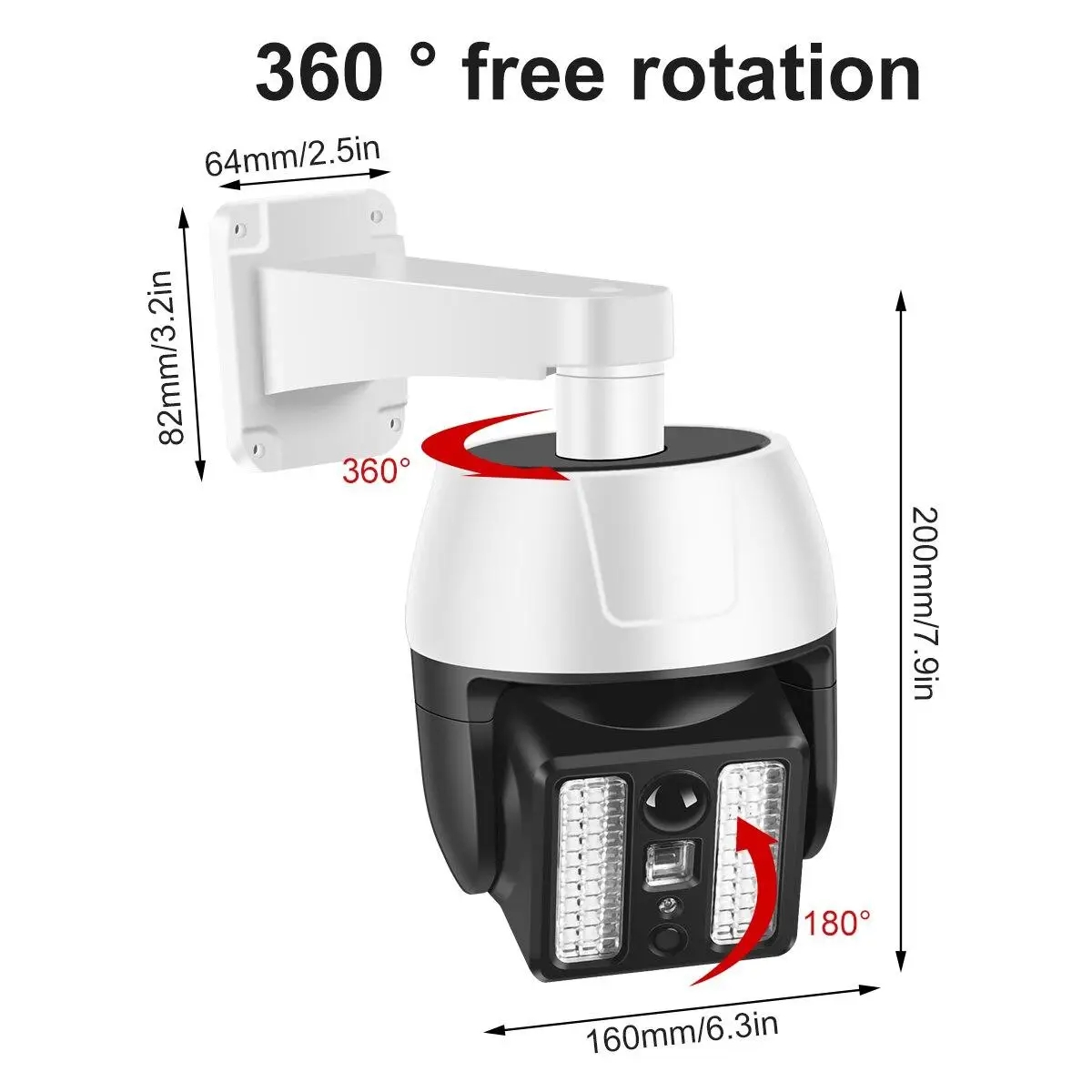 Уличний світлодіодний ліхтар муляж камери HW-5118-1 44 SMD з реакцією на рух ∙ Камера-обманка HW-5118-1 з лампою та реакцією на рух - мініатюра 8