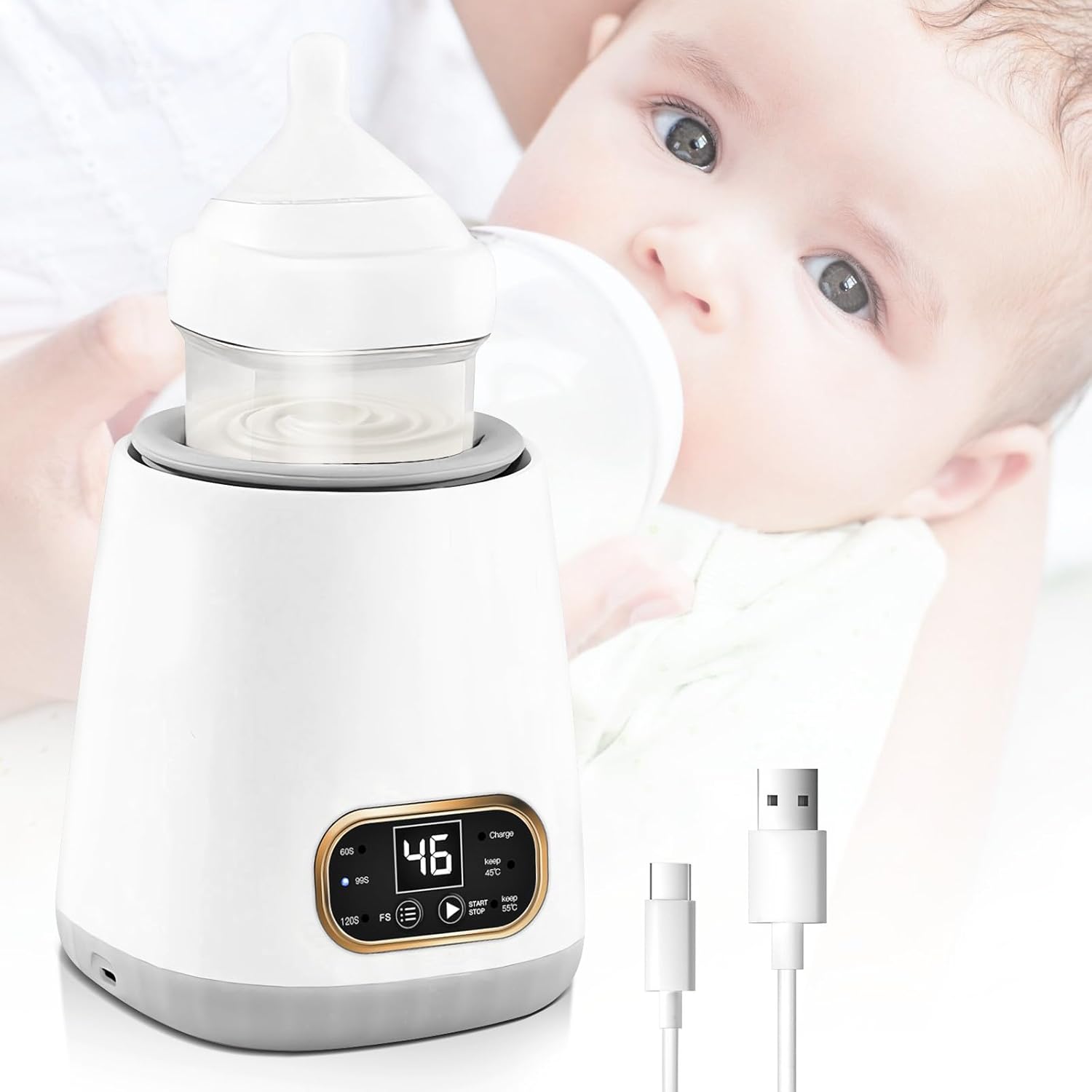 Електричний підігрівач для пляшечок Electric Milk Bottle Shaker ∙ Портативний електро-шейкер для дитячого харчування - мініатюра 2