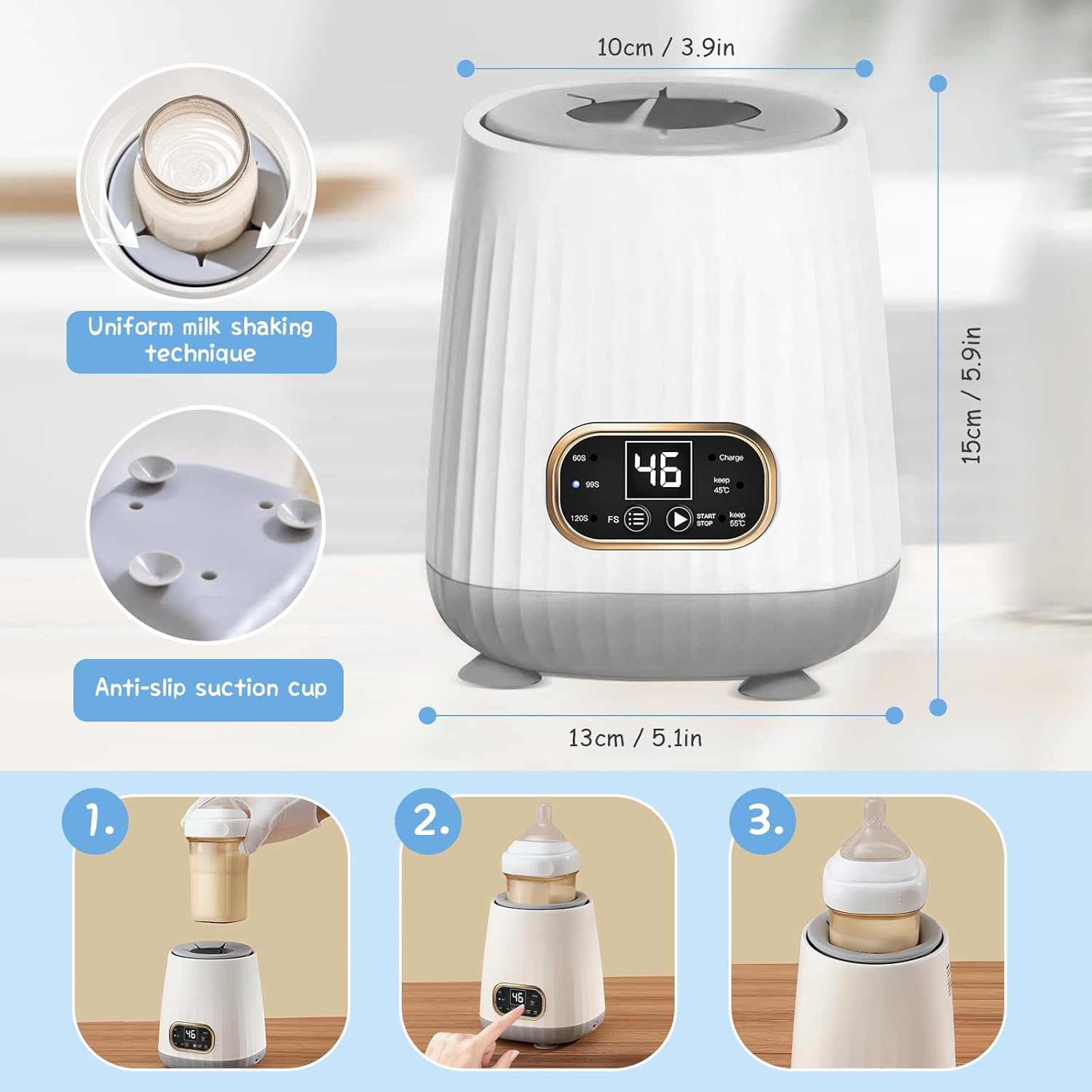 Електричний підігрівач для пляшечок Electric Milk Bottle Shaker ∙ Портативний електро-шейкер для дитячого харчування - мініатюра 3