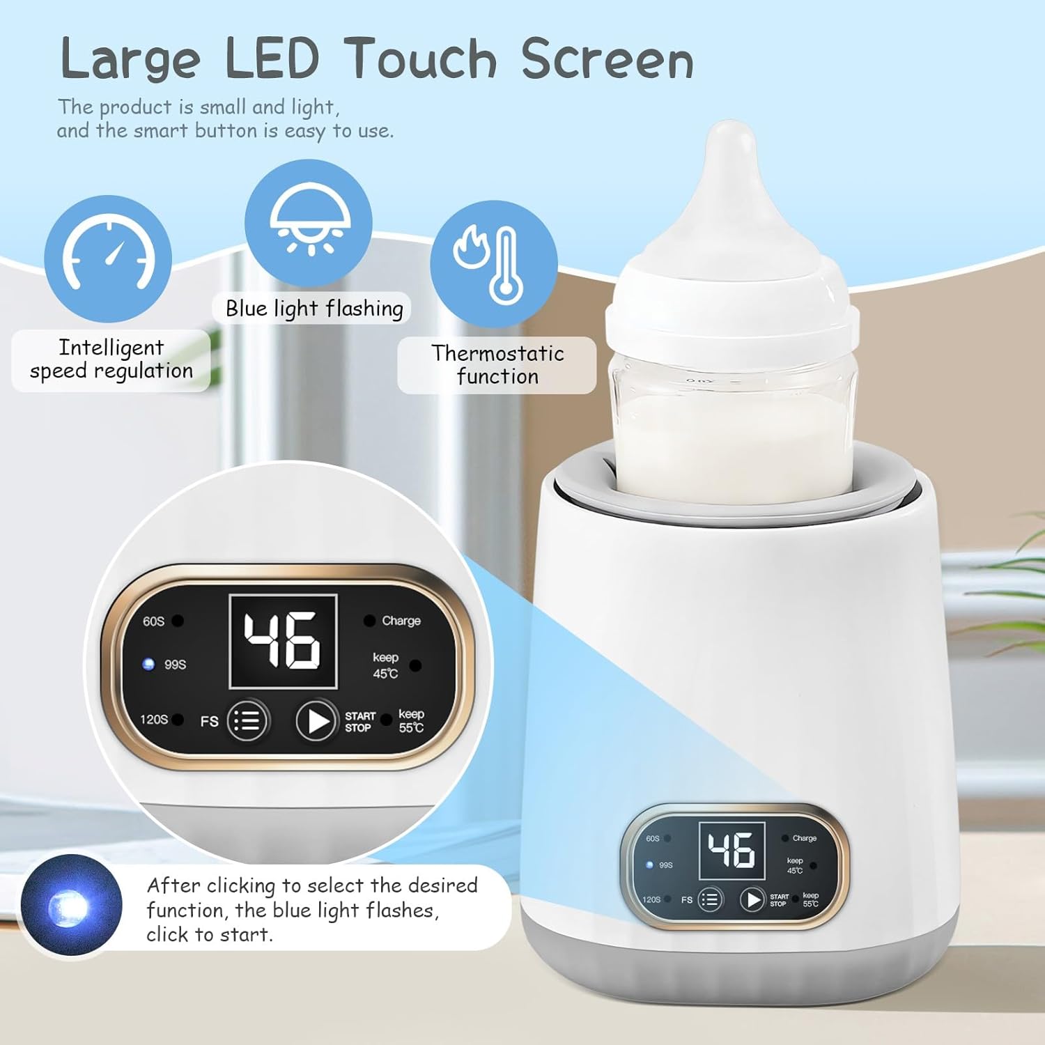 Електричний підігрівач для пляшечок Electric Milk Bottle Shaker ∙ Портативний електро-шейкер для дитячого харчування - мініатюра 5