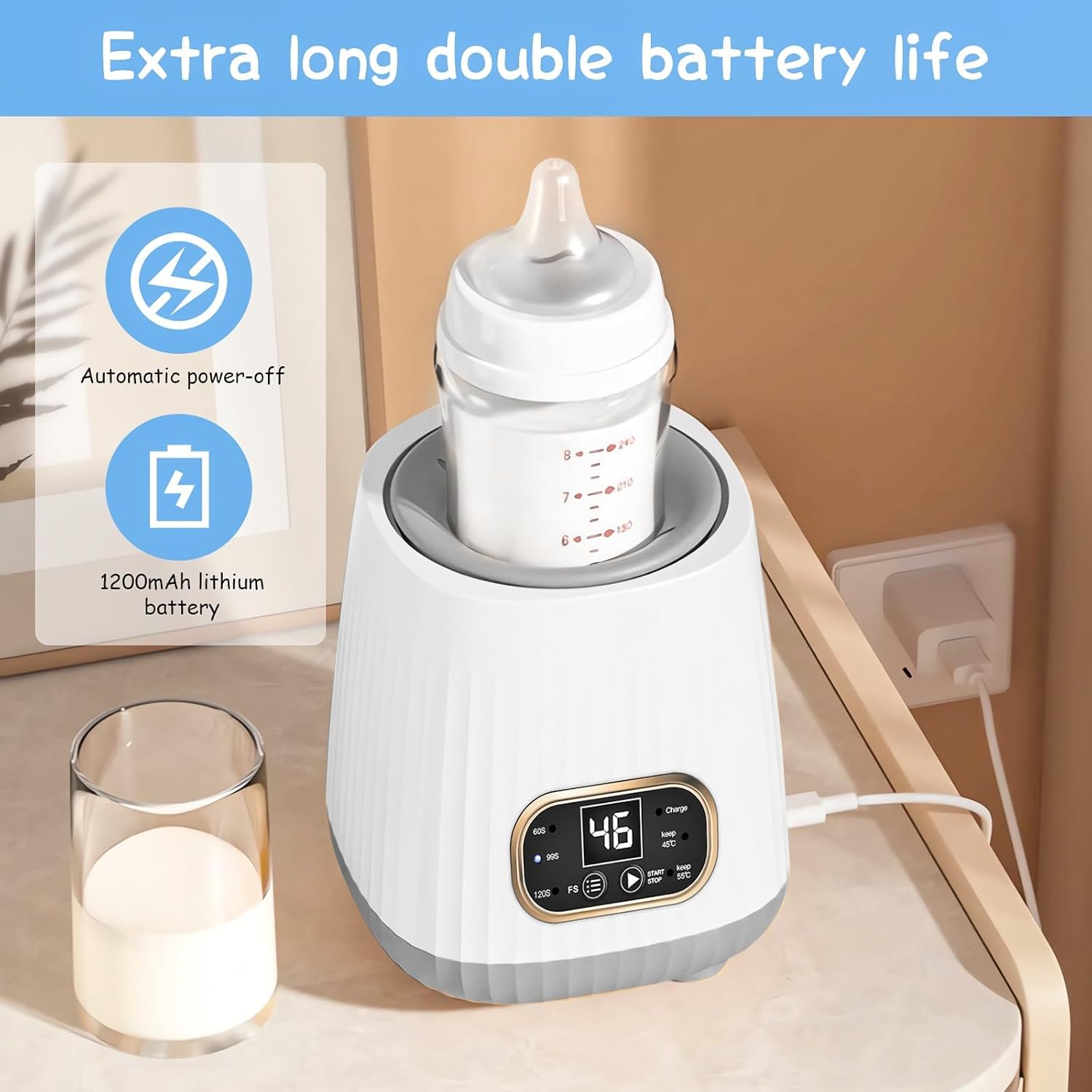 Електричний підігрівач для пляшечок Electric Milk Bottle Shaker ∙ Портативний електро-шейкер для дитячого харчування - мініатюра 6