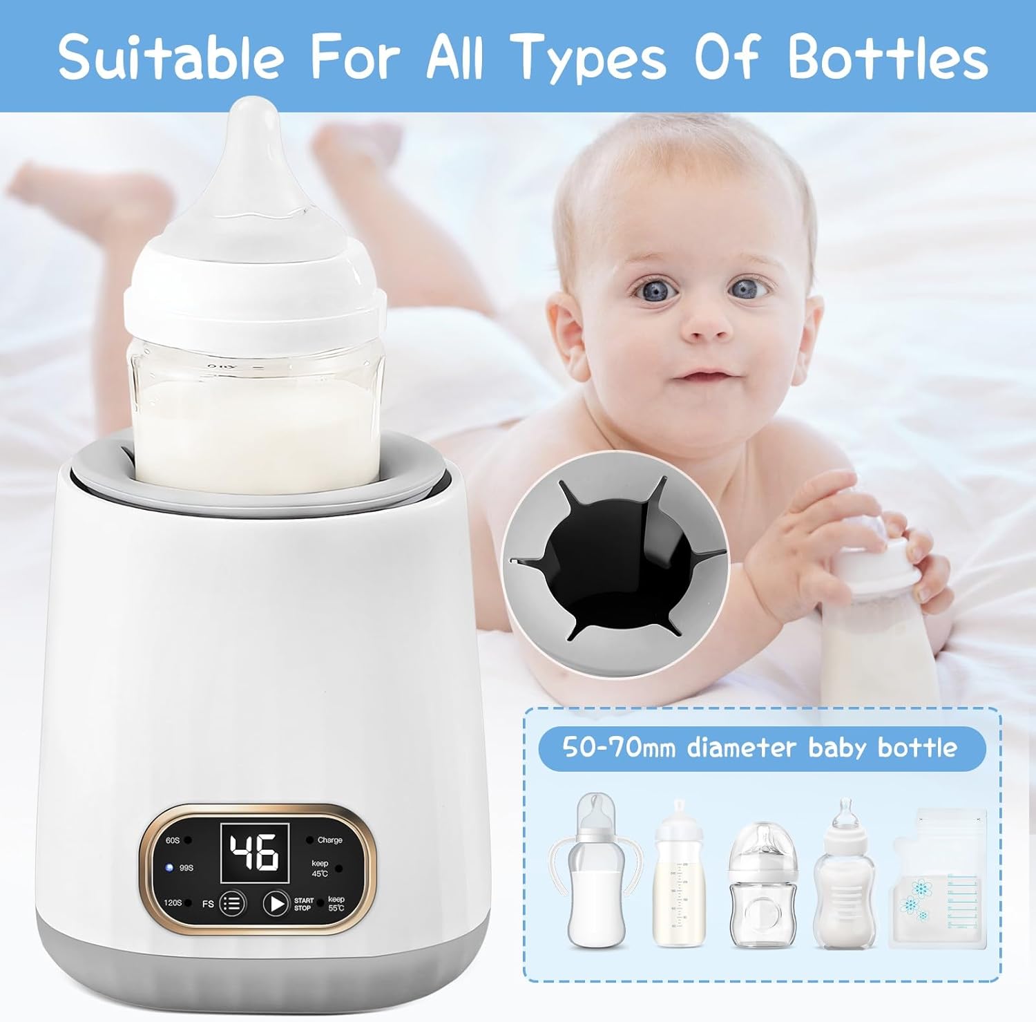 Електричний підігрівач для пляшечок Electric Milk Bottle Shaker ∙ Портативний електро-шейкер для дитячого харчування - мініатюра 7