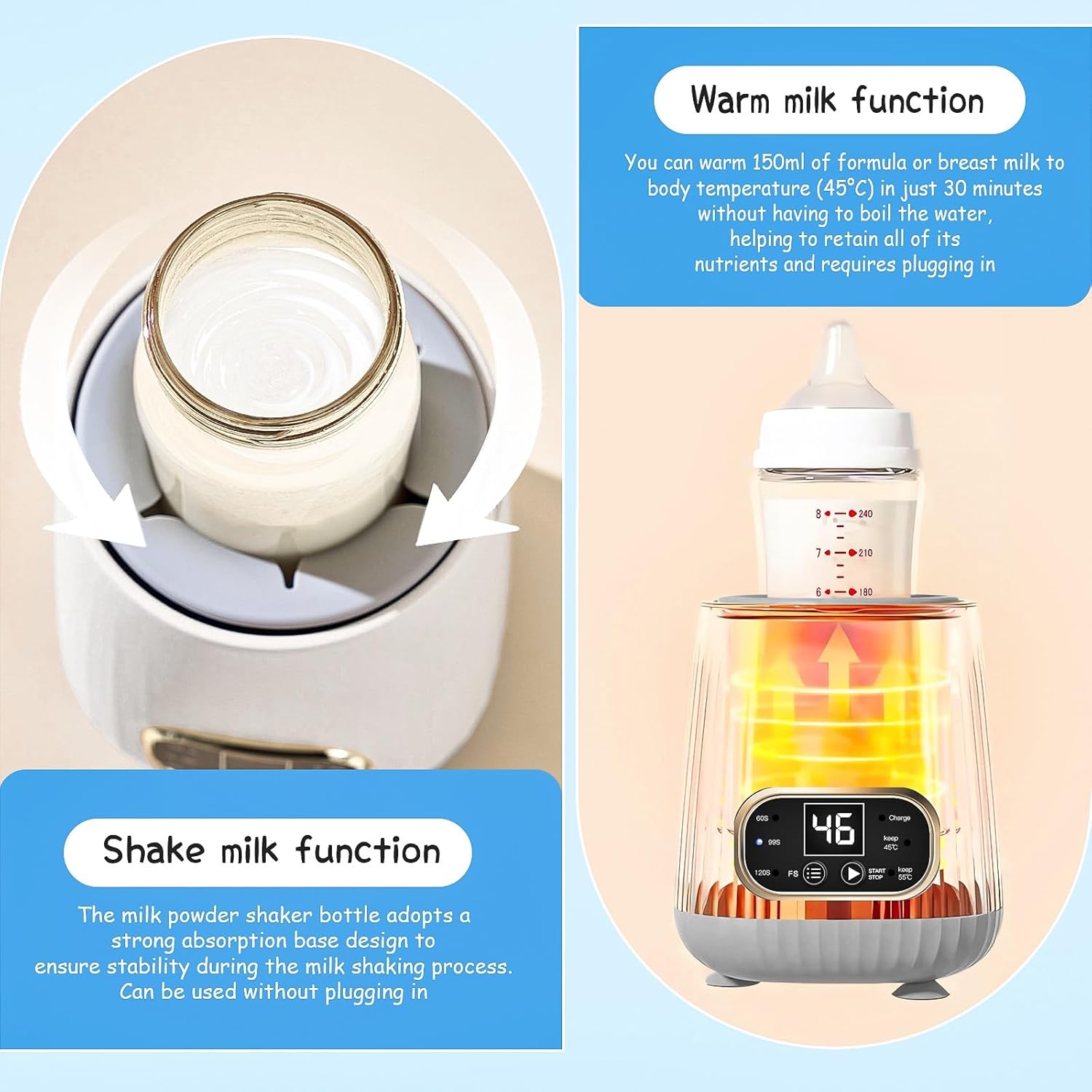 Електричний підігрівач для пляшечок Electric Milk Bottle Shaker ∙ Портативний електро-шейкер для дитячого харчування - мініатюра 8