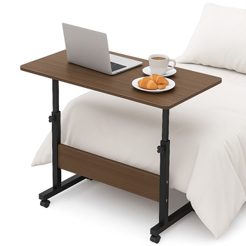 Стіл приліжковий прямокутний із цільною стільницею ZM687 ∙ Багатофункціональний стіл на колесах ZM687 — комфорт у русі