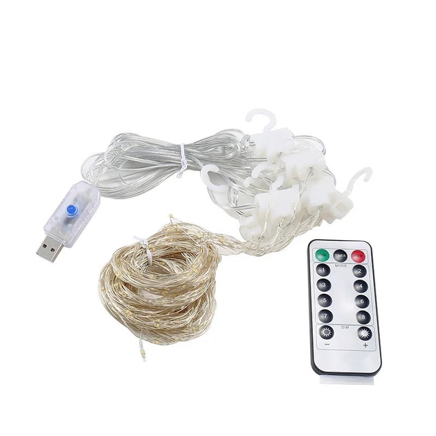 Штора гірлянда 300л 3×3 USB + пульт 4543 ∙ Світлодіодна водонепроникна гірлянда-штора 3×3 м 79-30 - мініатюра 2